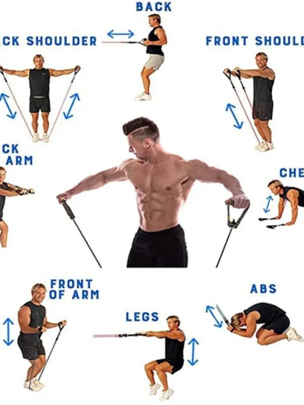 NEW Resistance Training Bands 11 Piece Set Home Workout Physical Therapy Yoga Pi